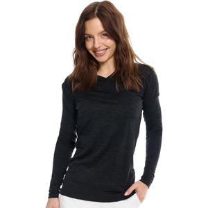 100% Merino Wool Base Layer Women – Thermal Merino Wool Shirt Women(V: 190 Charcoal Grey)