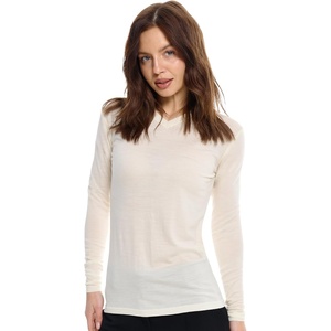 100% Merino Wool Base Layer Women – Thermal Merino Wool Shirt Women(V: 190 Creamy)