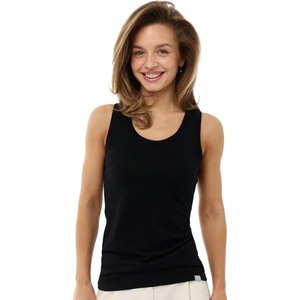 100% Merino Wool Tank Top Women – Active Sleeveless Undershirt Base Layer(B: Black)