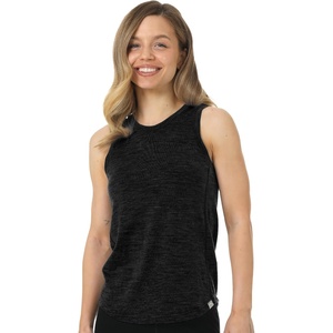 100% Merino Wool Tank Top Women – Active Sleeveless Undershirt Base Layer(H: Heathered Black)