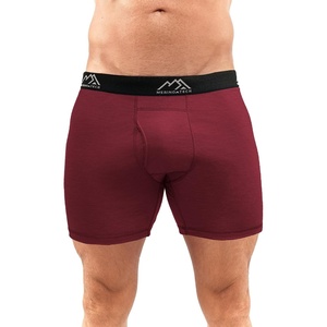 100% Merino Wool Underwear Mens – 1-2 Pack Boxer Briefs for Men 17.5um(1 Pack – 190 Burgundy)