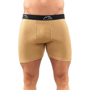 100% Merino Wool Underwear Mens – 1-2 Pack Boxer Briefs for Men 17.5um(1 Pack – 190 Camel)