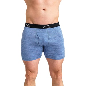 100% Merino Wool Underwear Mens – 1-2 Pack Boxer Briefs for Men 17.5um(1 Pack – 190 Deep Blue)