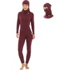 100% Merino Wool Base Layer Women Set – Thermal Underwear Long Johns(260 Burgundy)