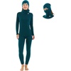 100% Merino Wool Base Layer Women Set – Thermal Underwear Long Johns(260 Deep Teal)