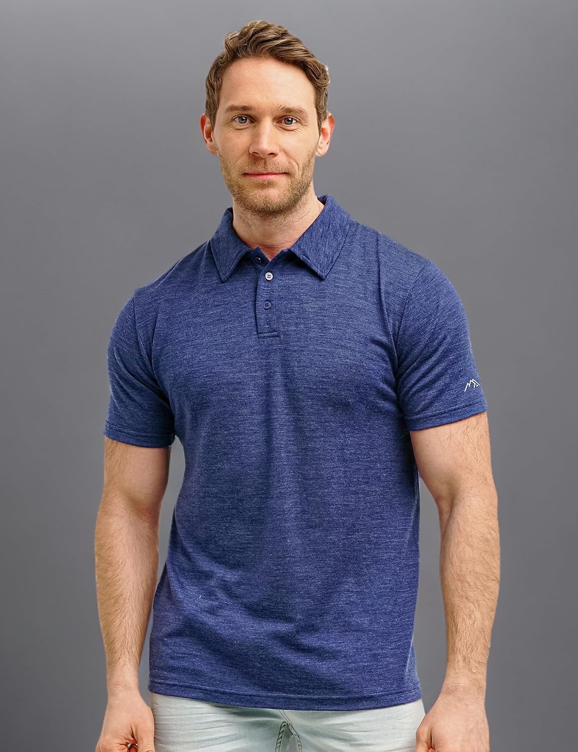 image:image100 Merino Wool Polo Shirt Men Short amp Long Sleeve Shirt Base LaterWindsor Blue
