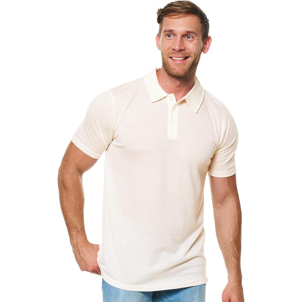 image:image100 Merino Wool Polo Shirt Men Short amp Long Sleeve Shirt Base LaterCreamy