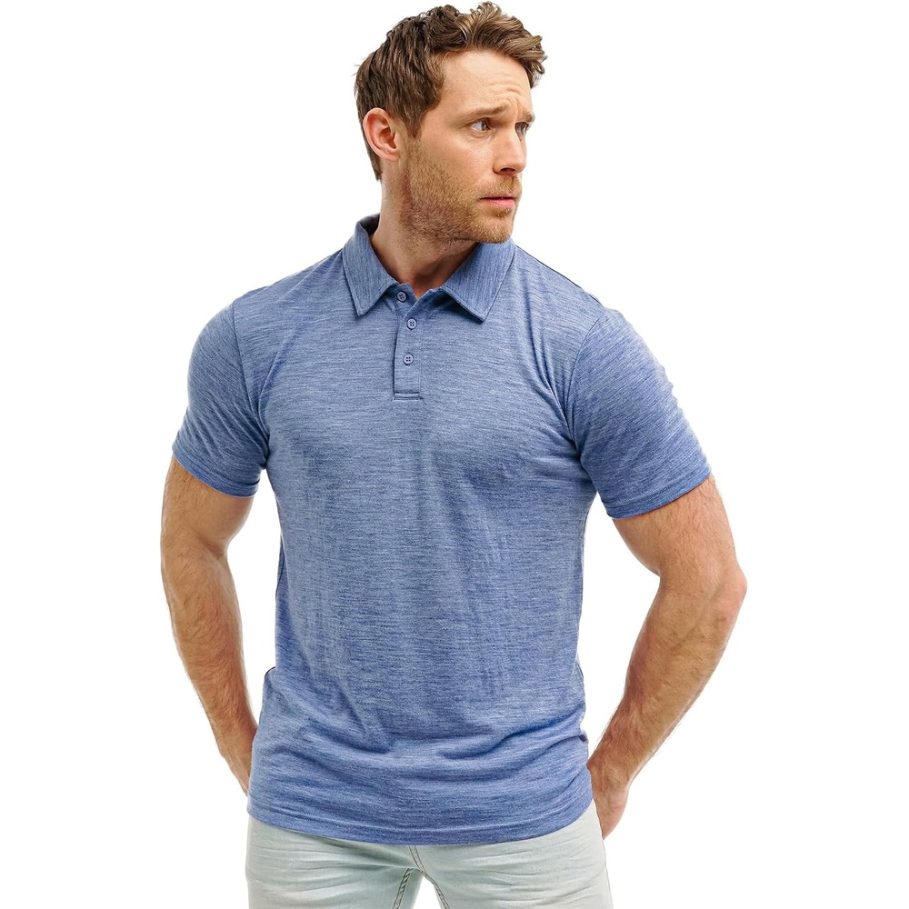 image:image100 Merino Wool Polo Shirt Men Short amp Long Sleeve Shirt Base LaterDeep Blue