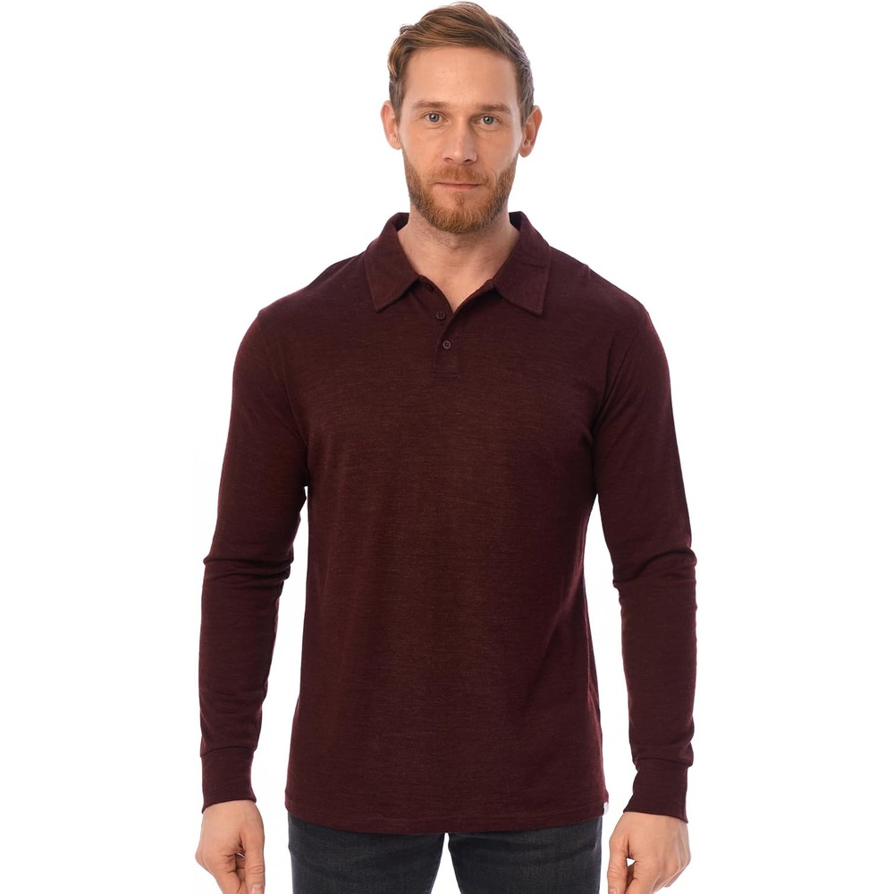 image:image100 Merino Wool Polo Shirt Men Short amp Long Sleeve Shirt Base LaterLong Bordo