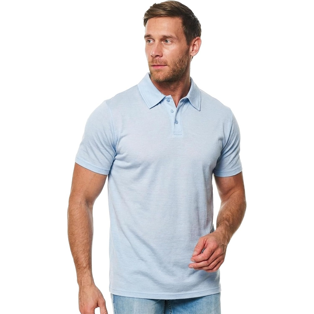 image:image100 Merino Wool Polo Shirt Men Short amp Long Sleeve Shirt Base LaterOxford Blue