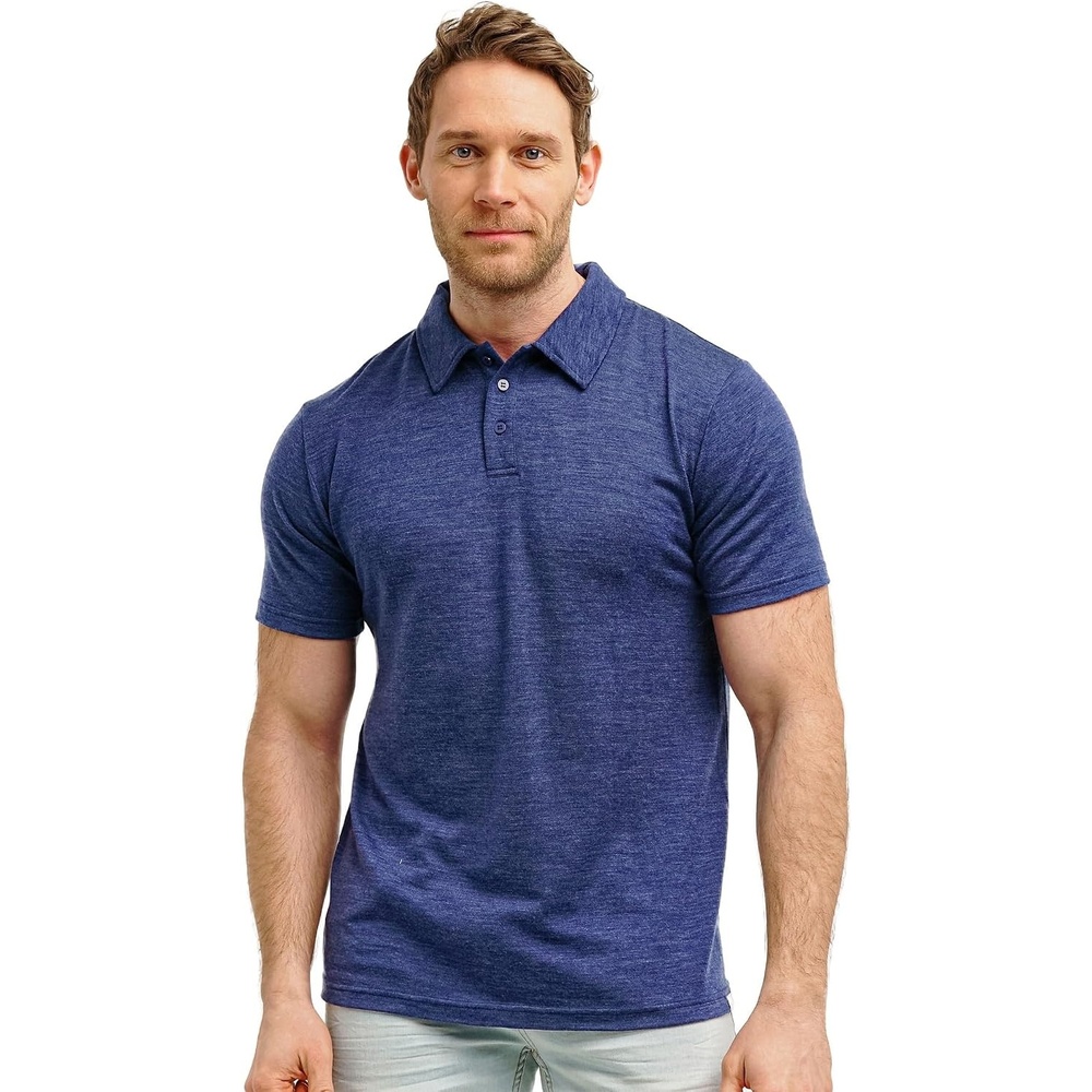 image:image100 Merino Wool Polo Shirt Men Short amp Long Sleeve Shirt Base LaterWindsor Blue