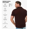 100% Merino Wool Polo Shirt Men – Short & Long Sleeve Shirt Base Later(Bordo)