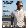 100% Merino Wool Polo Shirt Men – Short & Long Sleeve Shirt Base Later(Burgundy)