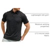 100% Merino Wool Polo Shirt Men – Short & Long Sleeve Shirt Base Later(Charcoal Grey)