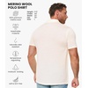 100% Merino Wool Polo Shirt Men – Short & Long Sleeve Shirt Base Later(Creamy)