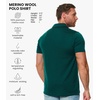 100% Merino Wool Polo Shirt Men – Short & Long Sleeve Shirt Base Later(Forest Green)