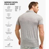 100% Merino Wool Polo Shirt Men – Short & Long Sleeve Shirt Base Later(Heathered Grey)