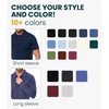 100% Merino Wool Polo Shirt Men – Short & Long Sleeve Shirt Base Later(.Long Charcoal)