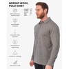 100% Merino Wool Polo Shirt Men – Short & Long Sleeve Shirt Base Later(Long Grey Melange)