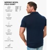 100% Merino Wool Polo Shirt Men – Short & Long Sleeve Shirt Base Later(Midnight Navy)