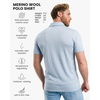 100% Merino Wool Polo Shirt Men – Short & Long Sleeve Shirt Base Later(Oxford Blue)