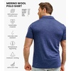 100% Merino Wool Polo Shirt Men – Short & Long Sleeve Shirt Base Later(Windsor Blue)