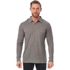 100% Merino Wool Polo Shirt Men – Short & Long Sleeve Shirt Base Later(Long Grey Melange)