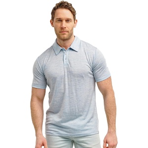 100% Merino Wool Polo Shirt Men – Short & Long Sleeve Shirt Base Later(Arctic Ice)