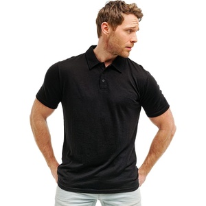 100% Merino Wool Polo Shirt Men – Short & Long Sleeve Shirt Base Later(Black)