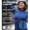 100% Merino Wool Quarter Zip Sweater Women – Thermal Base Layer with Socks(250 Cobalt Blue)