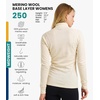 100% Merino Wool Quarter Zip Sweater Women – Thermal Base Layer with Socks(250 Natural White)