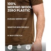 100% Merino Wool T-Shirt Men – Short Sleeve Undershirt Base Layer Top(Black P2)