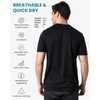 100% Merino Wool T-Shirt Men – Short Sleeve Undershirt Base Layer Top(Black P2)