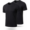 100% Merino Wool T-Shirt Men – Short Sleeve Undershirt Base Layer Top(Black P2)
