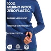 100% Merino Wool Base Layer Women – Long Sleeve Thermal Shirt with Socks(. 165 Charcoal Grey)