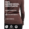 100% Merino Wool Base Layer Women – Long Sleeve Thermal Shirt with Socks(. 320 Black)