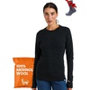 100% Merino Wool Base Layer Women – Long Sleeve Thermal Shirt with Socks(. 320 Charcoal Grey)