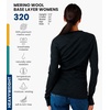 100% Merino Wool Base Layer Women – Long Sleeve Thermal Shirt with Socks(. 320 Charcoal Grey)