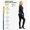 100% Merino Wool Base Layer Women Set – Thermal Underwear Women Top, Bottom(. 165 Heathered Black)