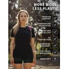 100% Merino Wool Shirt Women – Short Sleeve Tee Base Layer Top Undershirt(Gold V)