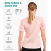 100% Merino Wool Shirt Women – Short Sleeve Tee Base Layer Top Undershirt(Heather Pink)