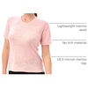 100% Merino Wool Shirt Women – Short Sleeve Tee Base Layer Top Undershirt(Heather Pink)