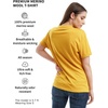 100% Merino Wool T-Shirt Women – Short Sleeve Tee with Hiking Socks(Mustard V)