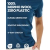 Merino.tech Merino Wool Shirt Women (Medium, Dark Blue Crewneck)