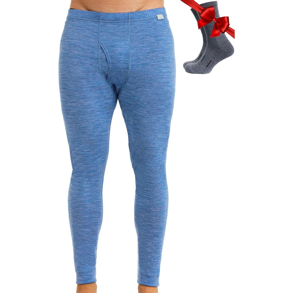 image:imageMerinotech 100 Merino Wool Base Layer Mens Thermal Underwear Long Johns165 Deep Blue