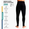 Merino.tech 100% Merino Wool Base Layer Mens – Thermal Underwear Long Johns(.Black 250)