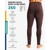 Merino.tech 100% Merino Wool Base Layer Mens – Thermal Underwear Long Johns(Chocolate 250)