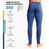 Merino.tech 100% Merino Wool Base Layer Mens – Thermal Underwear Long Johns(Windsor Blue 250)