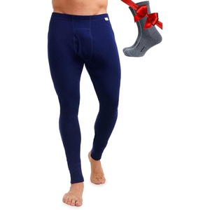 Merino.tech 100% Merino Wool Base Layer Mens – Thermal Underwear Long Johns(250 Navy)