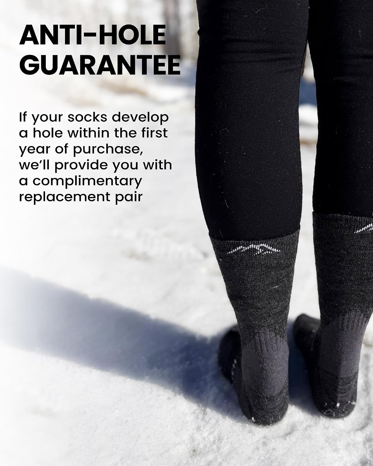 image:imageMerino Wool Socks for Men amp Women 36 Pack Wool Hiking Socks Crew StyleCoal Black Pack of 3